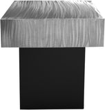 Palladium Iron Contemporary End Table - Luxe Matte Black Base with Textured Metallic Finish Design