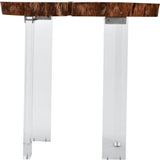Woodland Live Edge Acacia Wood End Table with Acrylic Legs – Stunning Contemporary Home Accent!