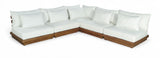Mirella - 5 Piece Water Resistant Fabric Upholstered Outdoor Patio Modular Sectional