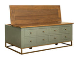 8 Drawer Hinged Top Cocktail Table | Green Timber Occasional Table