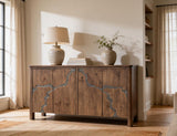 4 Door Console | Halo Sustainable Wood & Gemstone Inlay Furniture