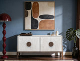 White Moka 4 Door Console - Modern Mango Wood Furniture