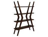 4 Shelf X-Shaped Étagère Bookcase - Moka Mango Wood Display