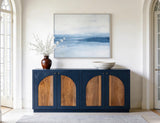 Arcadia 4 Door Console | Mango Wood Storage Cabinet Dark Blue