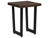Zaphiro Chairside Table - Live-Edge Melina Wood with Metal Base