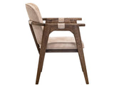 Silver Armchair | Ivory Poly Suede Upholstered Dining Chair