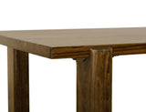 Silver Rectangular Dining Table - Teak Wood for 6 People