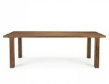 Silver Rectangular Dining Table - Teak Wood for 6 People