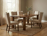 Silver Rectangular Dining Table - Teak Wood for 6 People