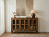 6 Door Console Table - Brava Transitional Design Storage Cabinet