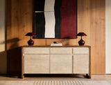 3 Drawer 3 Door Mango Wood Console Table | Evoke
