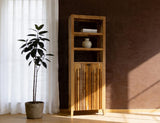 2 Door Bookcase | Porter Solid Wood Storage Cabinet | Mid-Century