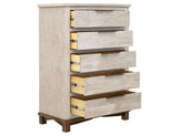 5 Drawer Chest - Golden Loft Solid Wood Storage Furniture