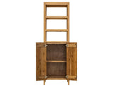 2 Door Bookcase | Porter Solid Wood Storage Cabinet | Mid-Century