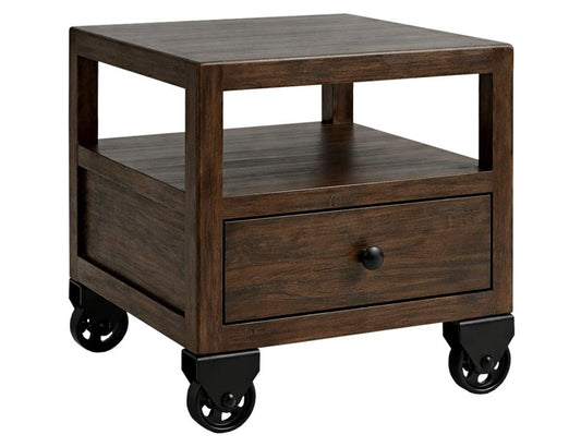1 Drawer Chairside Table with Shelf - Compact Bedroom Furniture