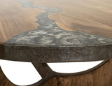 Silver Occasional Cocktail Table | Contemporary Resin River Design