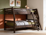 Forte Twin Over Full Bunk Bed | Solid Pine Coffee Ochre