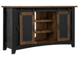 Pueblo Black TV Stand - 2 Sliding Doors, 2 Mesh Doors, Solid Pine