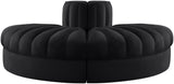 Rummi - Velvet Performance Fabric Upholstered 2 Piece Rounded Modular Loveseat