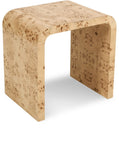 Cresthill Elegant Burl Wood Art Deco End Table - Curved Design, Natural Finish, 200 lbs Capacity