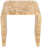Cresthill Elegant Burl Wood Art Deco End Table - Curved Design, Natural Finish, 200 lbs Capacity