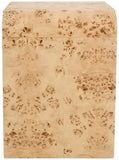 Cresthill Elegant Burl Wood Art Deco End Table - Curved Design, Natural Finish, 200 lbs Capacity