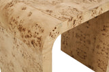 Cresthill Elegant Burl Wood Art Deco End Table - Curved Design, Natural Finish, 200 lbs Capacity