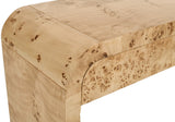 Cresthill Elegant Burl Wood Art Deco Console Table - Curved Design, Sturdy 200 lbs Capacity, Natural Finish