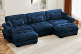 CLOUDIES 134" 3 Seater Sofa with 2 Ottomans