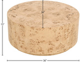 Burl Art Deco Coffee Table - Stunning Ash Burl Wood Design, 200 lbs Capacity, Natural Finish 36" W