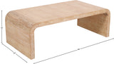 Cresthill Oak Wood Art Deco Coffee Table - Elegant Design, Brushed Finish & 200 lbs Capacity, 48" W
