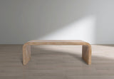 Cresthill Oak Wood Art Deco Coffee Table - Elegant Design, Brushed Finish & 200 lbs Capacity, 48" W