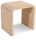 Cresthill Oak Wood Art Deco End Table - Stylish White Finish, Durable Design, Perfect for Living Room
