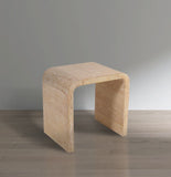Cresthill Oak Wood Art Deco End Table - Stylish White Finish, Durable Design, Perfect for Living Room