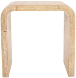 Cresthill Oak Wood Art Deco End Table - Stylish White Finish, Durable Design, Perfect for Living Room