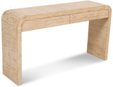 Cresthill Oak Wood Art Deco Console Table - Stylish Brushed Finish, Durable Design, 200 lbs Capacity
