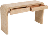 Cresthill Oak Wood Art Deco Console Table - Stylish Brushed Finish, Durable Design, 200 lbs Capacity