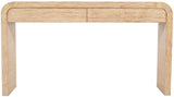 Cresthill Oak Wood Art Deco Console Table - Stylish Brushed Finish, Durable Design, 200 lbs Capacity