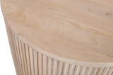 Oakhill Contemporary End Table in White Oak Finish - Solid Mango Wood with Chic Fluted Design