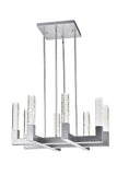 8 Light Square Crystal Dianyi LED Chandelier // Silver