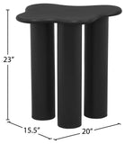 Romaine End Table - Modern Art Deco Design with Sturdy Iron Construction and Unique Wavy Top