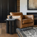 Romaine End Table - Modern Art Deco Design with Sturdy Iron Construction and Unique Wavy Top
