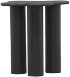 Romaine End Table - Modern Art Deco Design with Sturdy Iron Construction and Unique Wavy Top