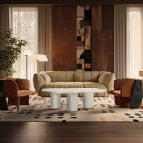 Romaine Coffee Table - Modern Art Deco Design with Wavy Top and Sturdy Iron Construction for Style