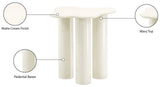 Romaine End Table - Modern Art Deco Design with Sturdy Iron Construction and Unique Wavy Top