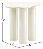Romaine End Table - Modern Art Deco Design with Sturdy Iron Construction and Unique Wavy Top