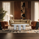Romaine Coffee Table - Modern Art Deco Design with Wavy Top and Sturdy Iron Construction for Style