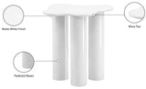 Romaine End Table - Modern Art Deco Design with Sturdy Iron Construction and Unique Wavy Top
