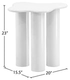 Romaine End Table - Modern Art Deco Design with Sturdy Iron Construction and Unique Wavy Top