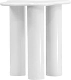 Romaine End Table - Modern Art Deco Design with Sturdy Iron Construction and Unique Wavy Top